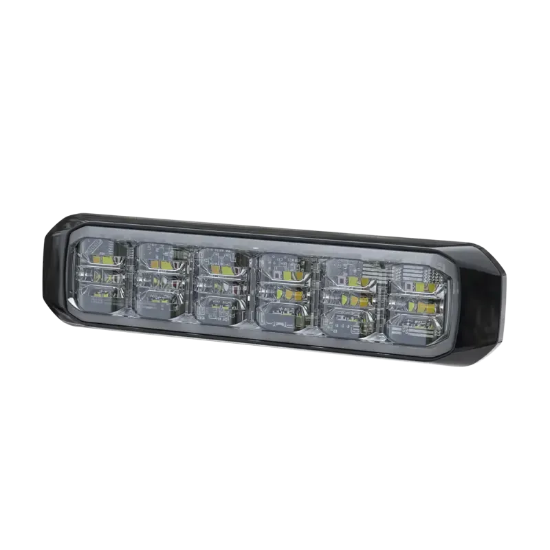 Luz Auxiliar de 18 LED, SAE, Tricolor, Bisel Negro Luz Auxiliar de 18 LED, SAE, Tricolor, Bisel Negro