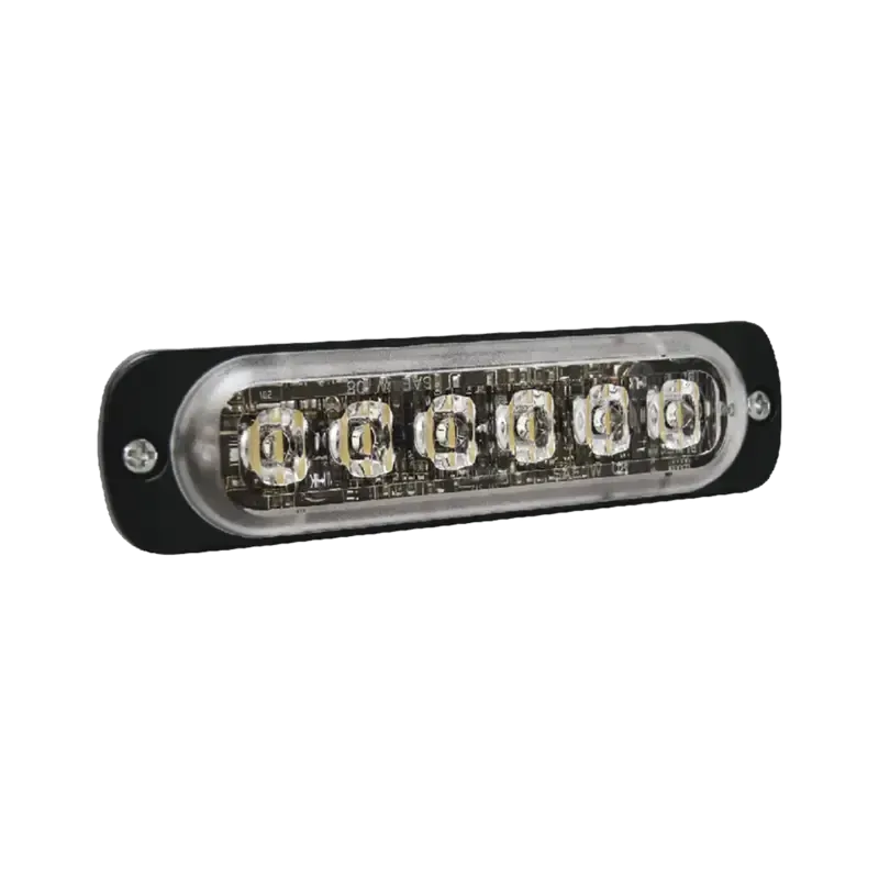 Luz Auxiliar de 6 LED, Ambar, Bisel Negro, Lente T Luz Auxiliar de 6 LED, Ambar, Bisel Negro, Lente T