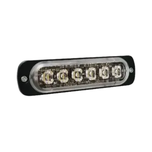 Luz Auxiliar de 6 LED, Azul, Bisel Negro, Lente Tr