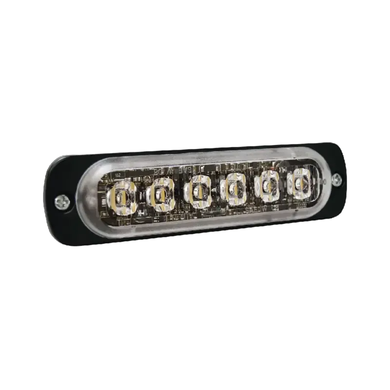 Luz Auxiliar de 6 LED, Azul, Bisel Negro, Lente Tr Luz Auxiliar de 6 LED, Azul, Bisel Negro, Lente Tr