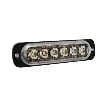 Luz Auxiliar de 6 LED, Azul, Bisel Negro, Lente Tr