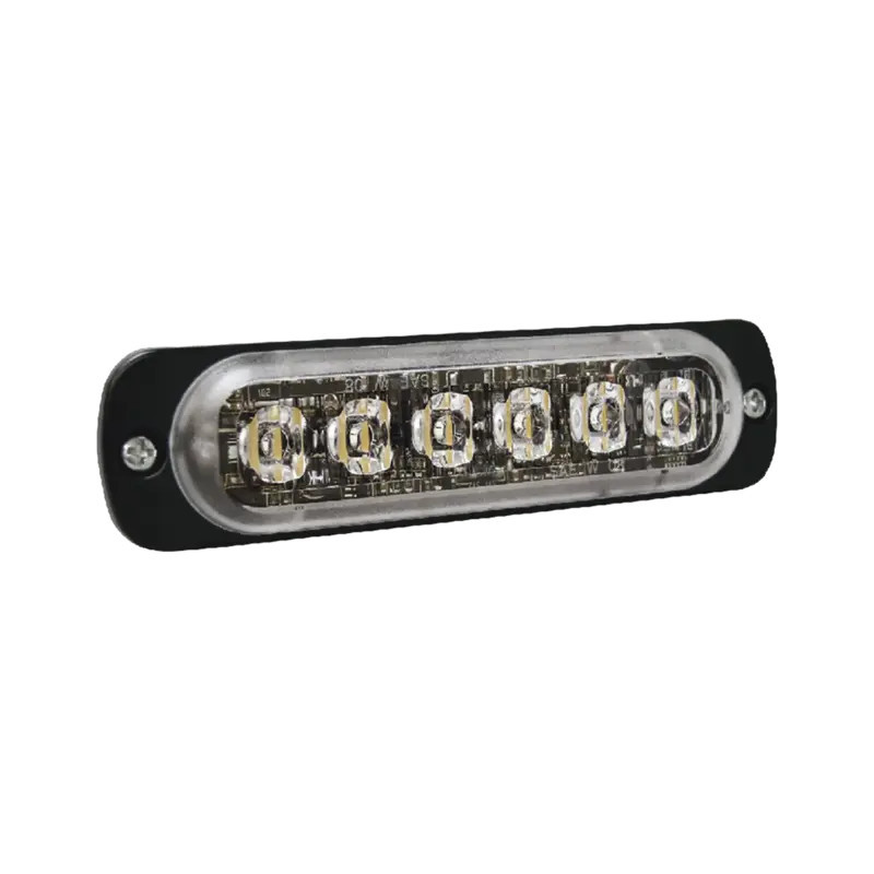 Luz Auxiliar de 6 LED, Ambar, Bisel Negro, Le Luz Auxiliar de 6 LED, Ambar, Bisel Negro, Le