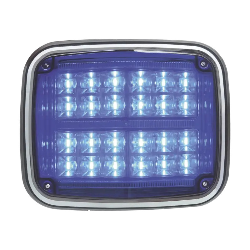 Luz de advertencia de 8 X 6in, Color Azul, SA Luz de advertencia de 8 X 6in, Color Azul, SA