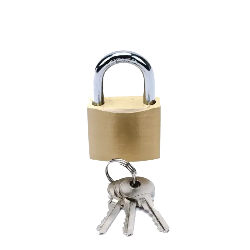 Candado de Latón Cuerpo 40 x 40 mm Con 3 Llaves. D Candado de Latón Cuerpo 40 x 40 mm Con 3 Llaves. D
