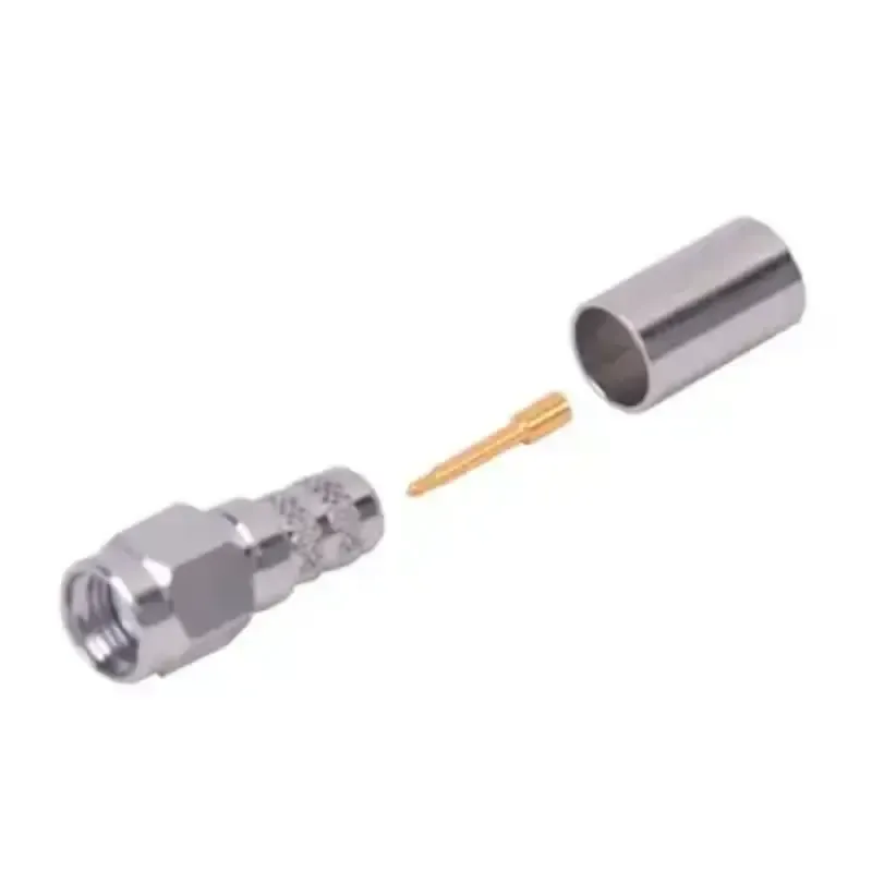 Conector SMA Macho de Anillo Plegable para Cables Conector SMA Macho de Anillo Plegable para Cables
