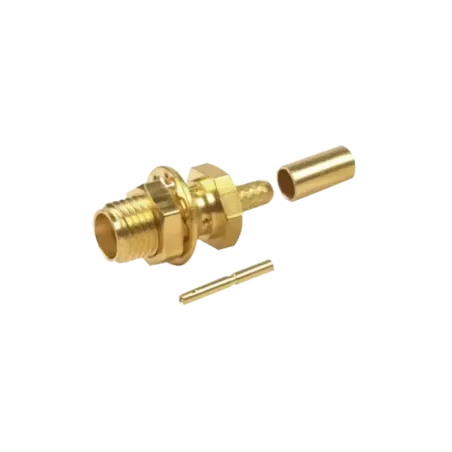 Conector SMA Hembra para Chasis en D Plano, Anillo