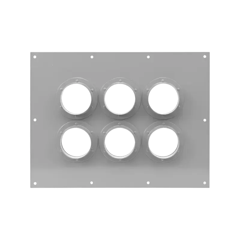 Placa Pasamuro Con Capacidad de 6 Botas de 4in Placa Pasamuro Con Capacidad de 6 Botas de 4in