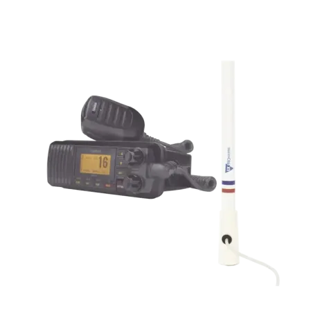 Kit de radio UM385BK  mas antena marina de fibra d