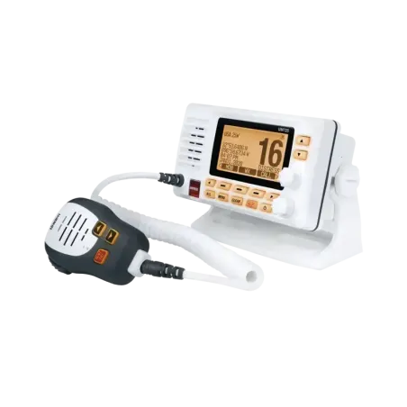 Radio Móvil Marino VHF, color blanco con receptor