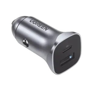 Cargador de Auto 24W  Puerto USB-A y USB-C  Carga