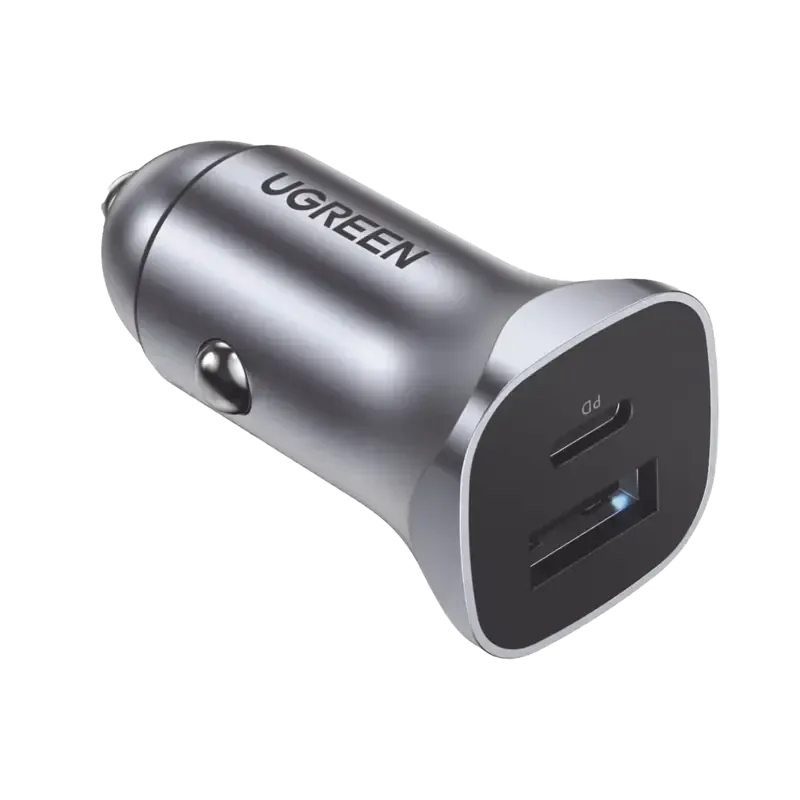 Cargador de Auto 24W  Puerto USB-A y USB-C  Carga Cargador de Auto 24W  Puerto USB-A y USB-C  Carga