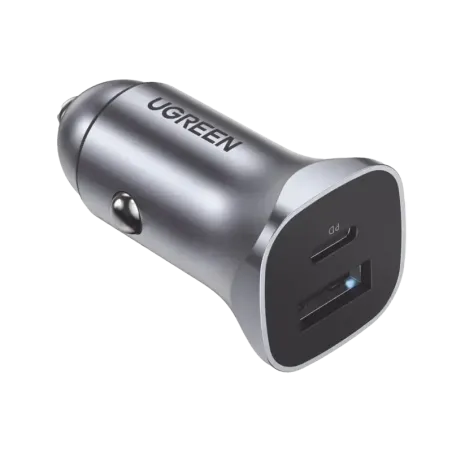 Cargador de Auto 24W  Puerto USB-A y USB-C  Carga