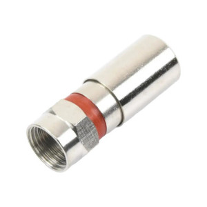 Conector F Macho de Compresión, Metálico para