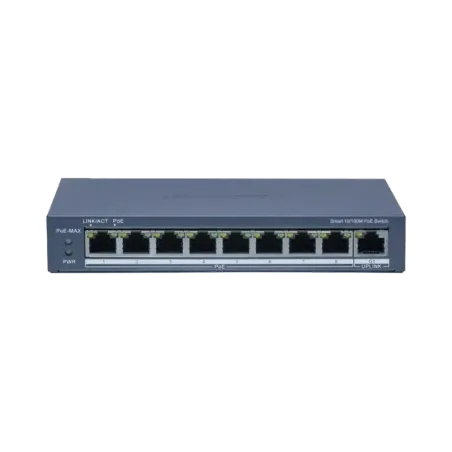 Switch PoE+Monitoreable8 Puertos 10/100 Mbps PoE+1