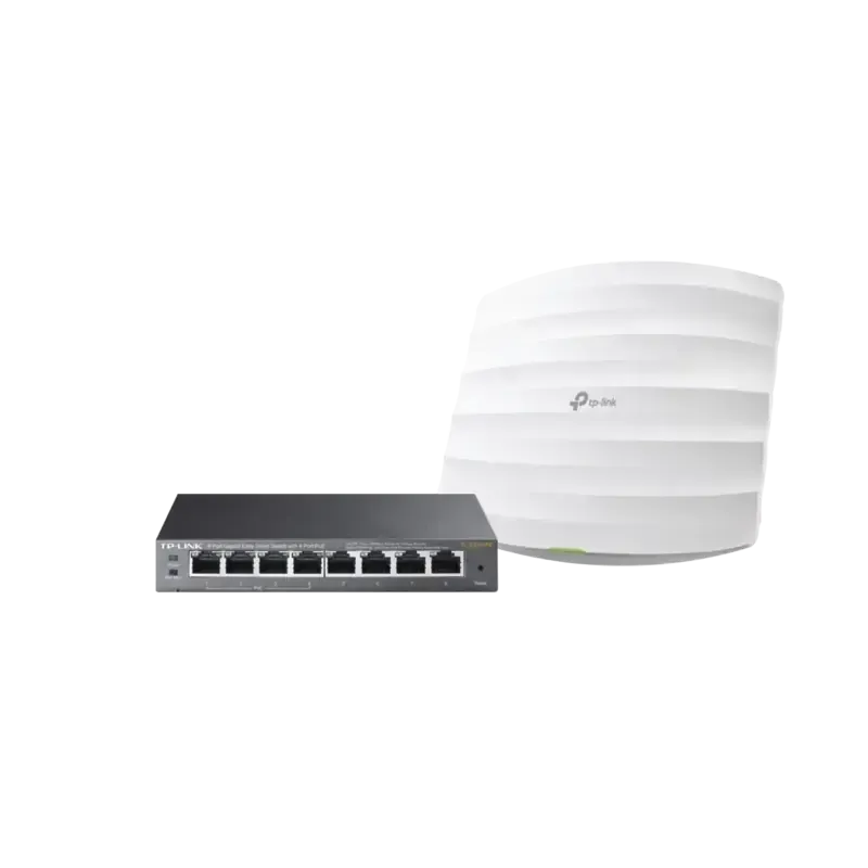 Kit de access point EAP245 y switch PoE TL-SG108PE