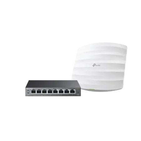 Kit de access point EAP245 y switch PoE TL-SG108PE
