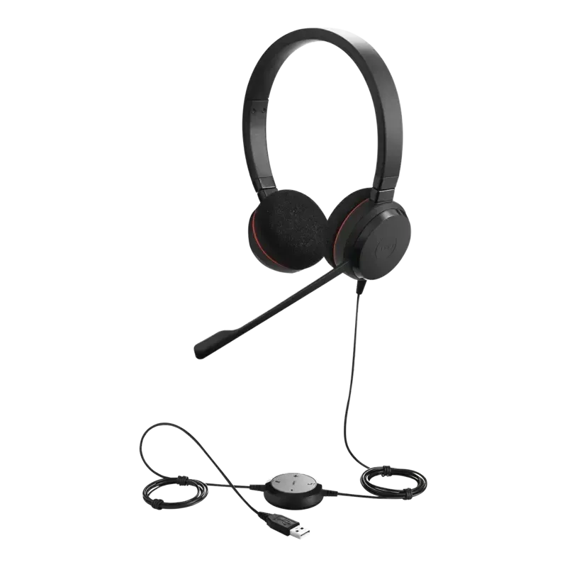 Jabra Evolve 20 DUO con conexión USB, micrófono co Jabra Evolve 20 DUO con conexión USB, micrófono co