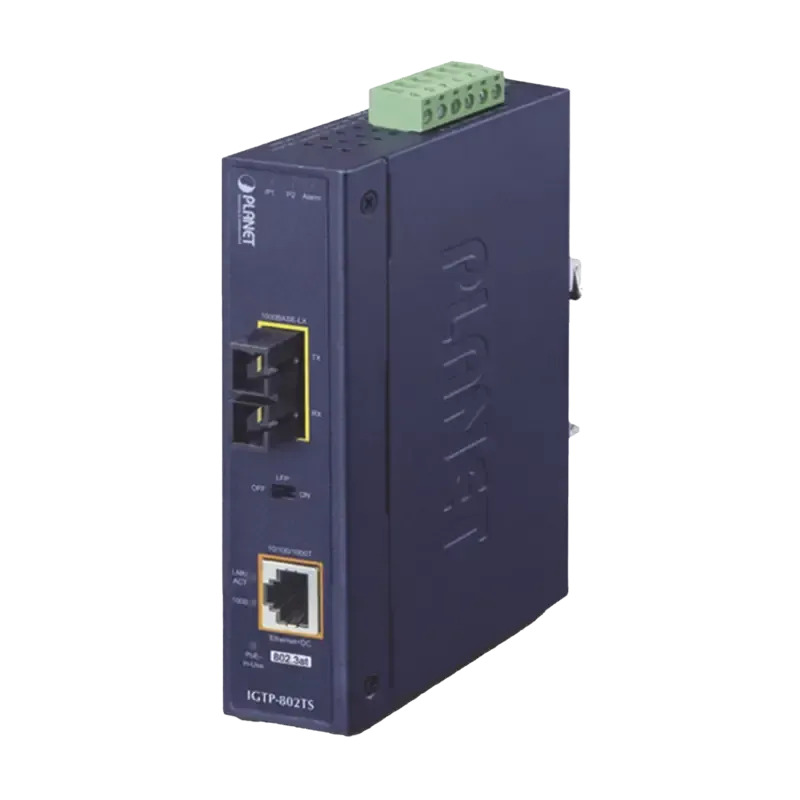 Convertidor de Medios Industrial PoE+ 1000BASE-LX Convertidor de Medios Industrial PoE+ 1000BASE-LX