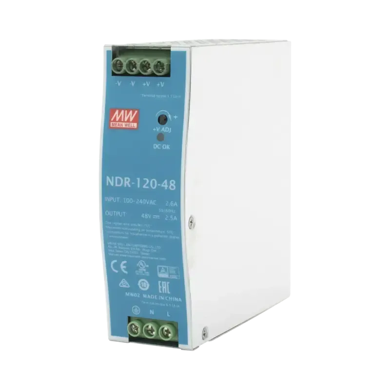 Fuente de poder industrial de 120 W, salida 48 Vcc Fuente de poder industrial de 120 W, salida 48 Vcc