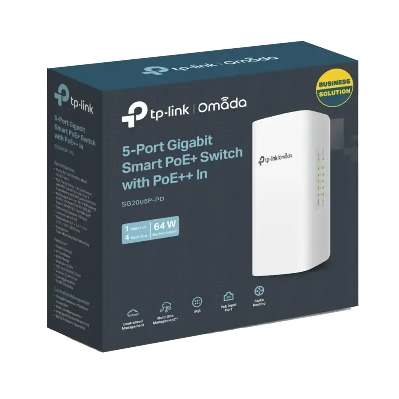 Switch PoE Omada Para Exterior1 Puerto PoE++ IN 80 Switch PoE Omada Para Exterior1 Puerto PoE++ IN 80