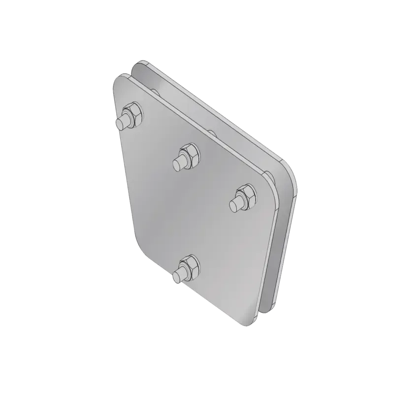 Placas igualadoras con tornillería y separadores, Placas igualadoras con tornillería y separadores,