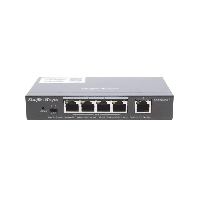 Switch Administrable PoE con 5 puertos Gigabi