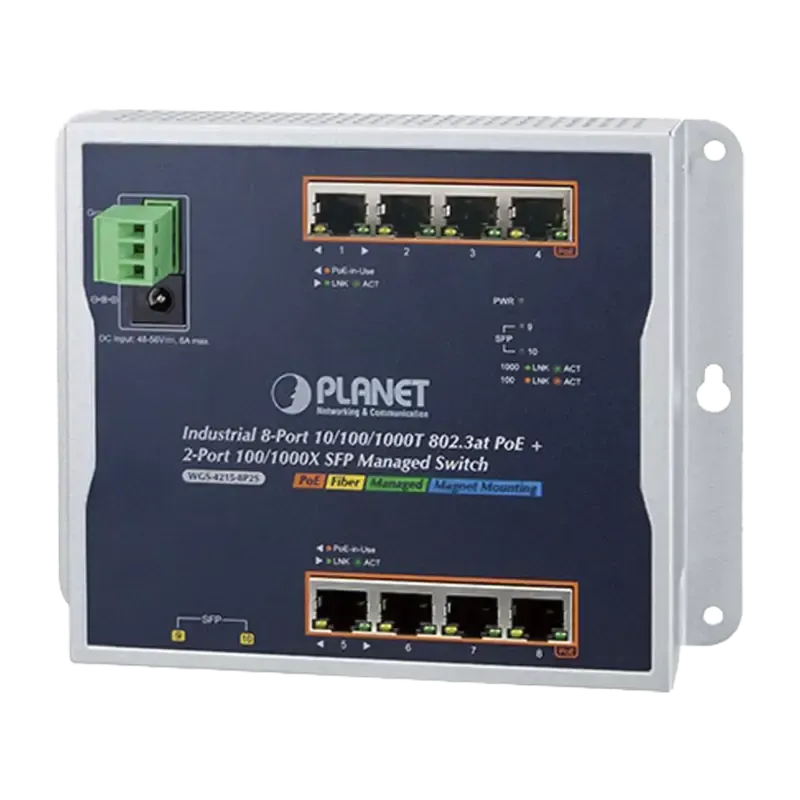 Switch Industrial PoE Administrable de Pared Capa Switch Industrial PoE Administrable de Pared Capa