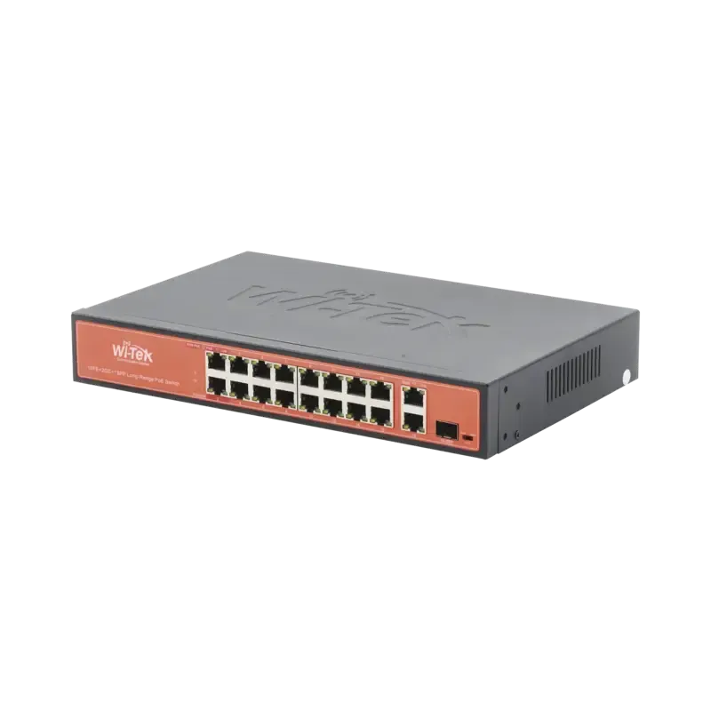 Switch PoE 802.3af/at/btNo administrable de largo Switch PoE 802.3af/at/btNo administrable de largo