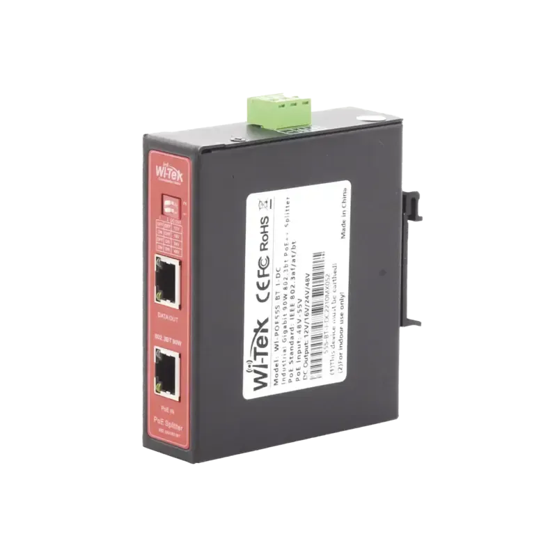 Splitter PoE IN hasta 90 WSalida DC 12v/16V/24v o Splitter PoE IN hasta 90 WSalida DC 12v/16V/24v o