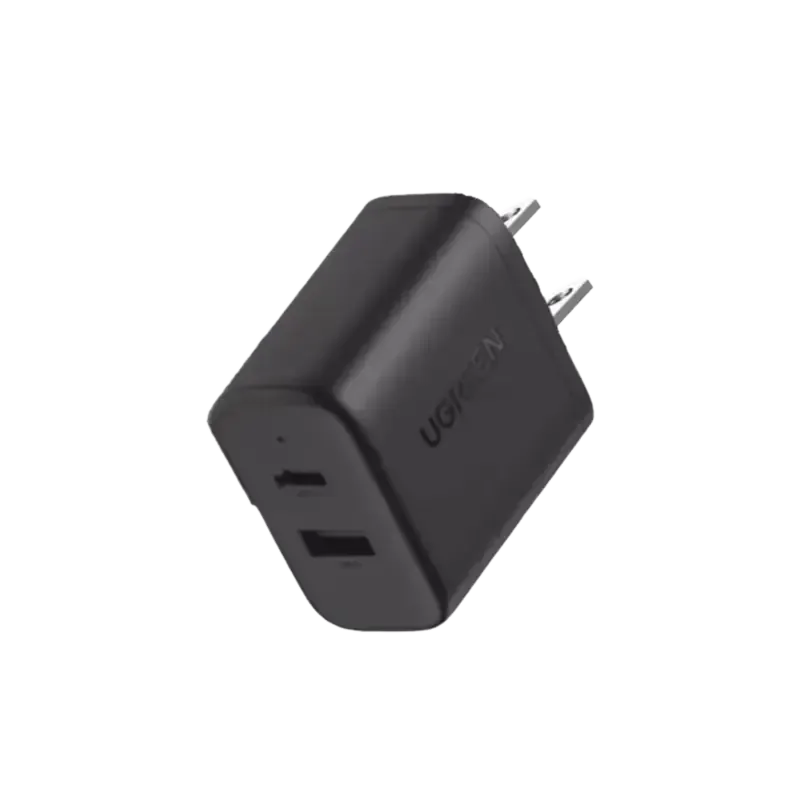 Cargador Rápido de 2 Puertos 20W Negro Cargador Rápido de 2 Puertos 20W Negro