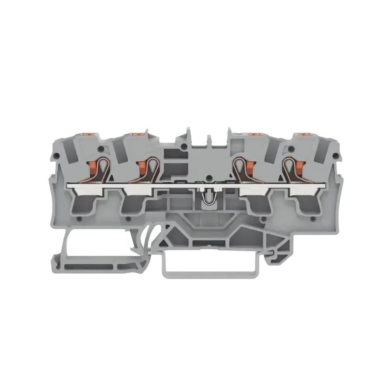 Borna de paso para 4 conductores con tecla 4 mm² c Borna de paso para 4 conductores con tecla 4 mm² c