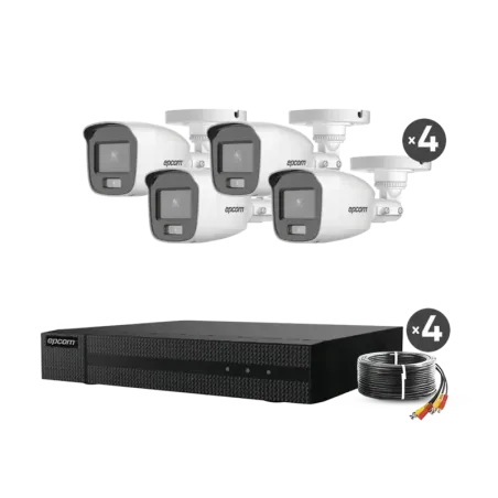 Kit TurboHD 1080pDVR 4 Canales4 Cámaras Bala Color