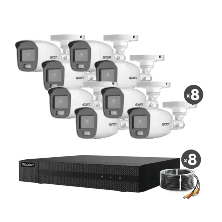 Kit TurboHD 1080pDVR 8 Canales8 Cámaras Bala Color