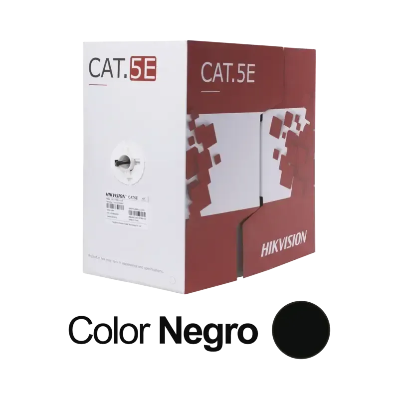 Bobina de Cable UTP 305 MtsCat 5E 24 AWGColor Negr