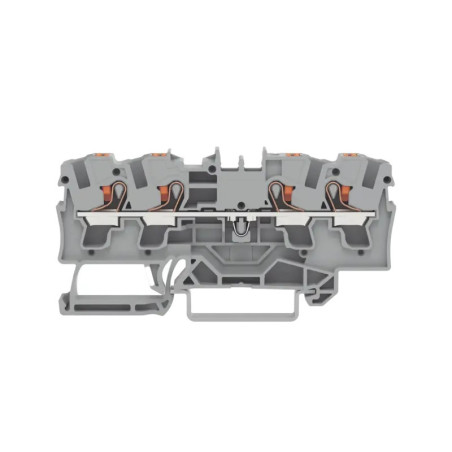 Borna de paso para 4 conductores, con tecla,