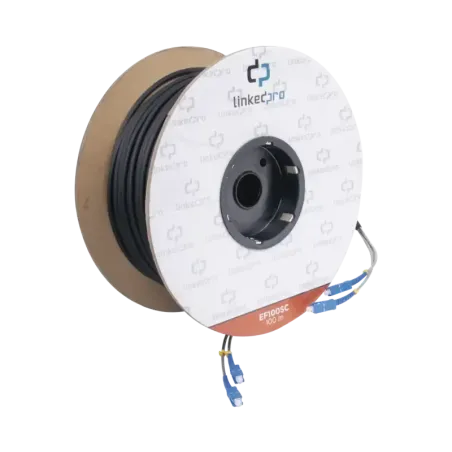 Carrete de Fibra Óptica Monomodo con Conectores SC