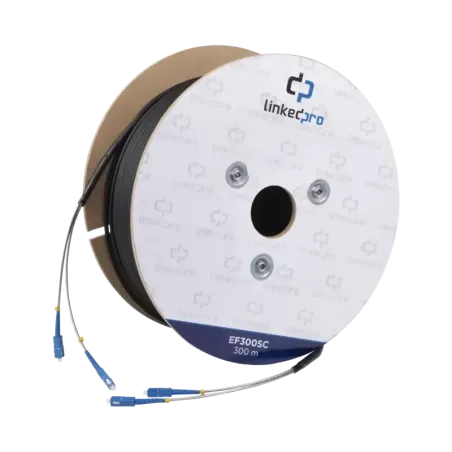 Carrete de Fibra Óptica Monomodo con Conectores SC
