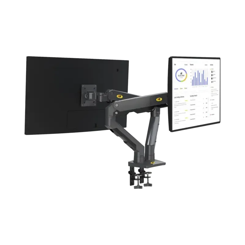 Montaje de Escritorio articulado para 2 monitores Montaje de Escritorio articulado para 2 monitores