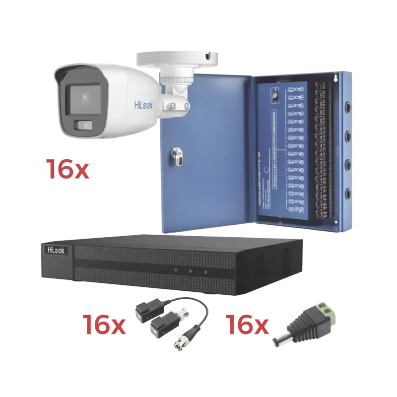 Kit TurboHD 1080p LiteDVR 16 Canales16 Cámaras Bal Kit TurboHD 1080p LiteDVR 16 Canales16 Cámaras Bal