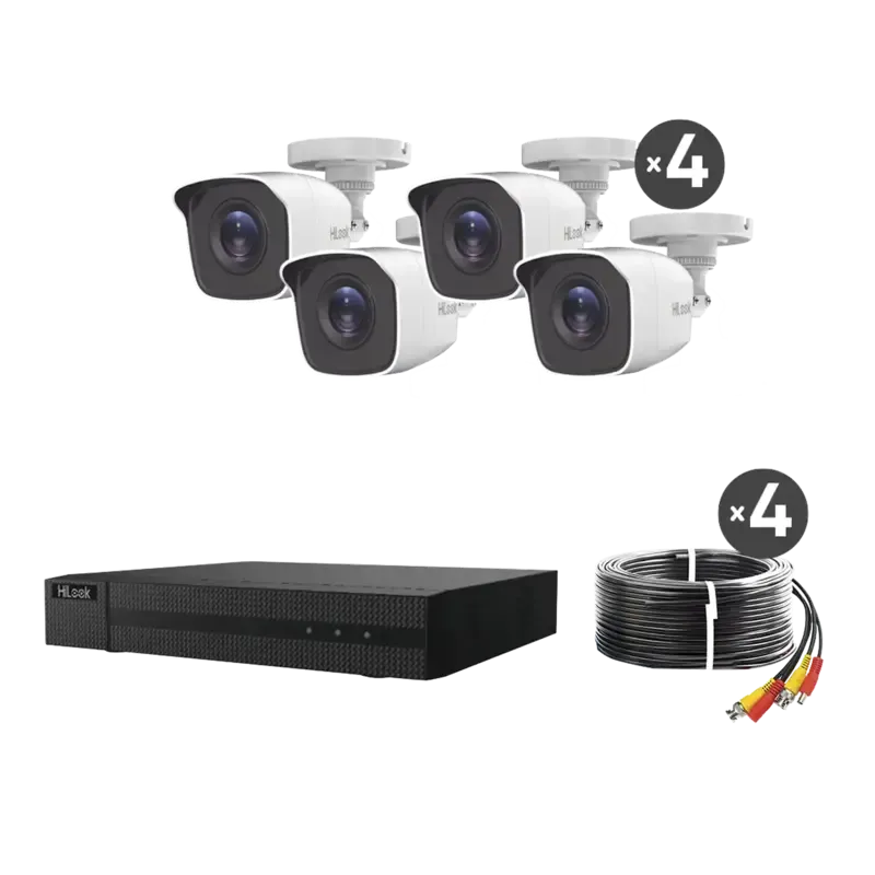 KIT TurboHD 1080pDVR 4 canales4 Cámaras Bala de Me KIT TurboHD 1080pDVR 4 canales4 Cámaras Bala de Me