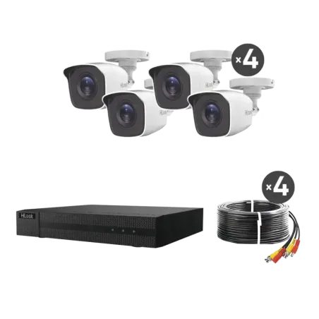 KIT TurboHD 1080pDVR 4 canales4 Cámaras Bala de Me