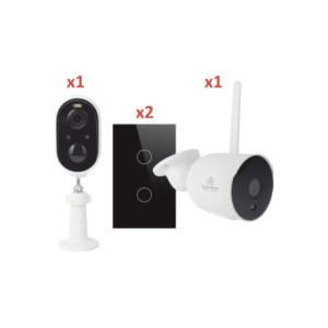 Wifi KIT 2 camaras Wifi y 2 apagadores inteli