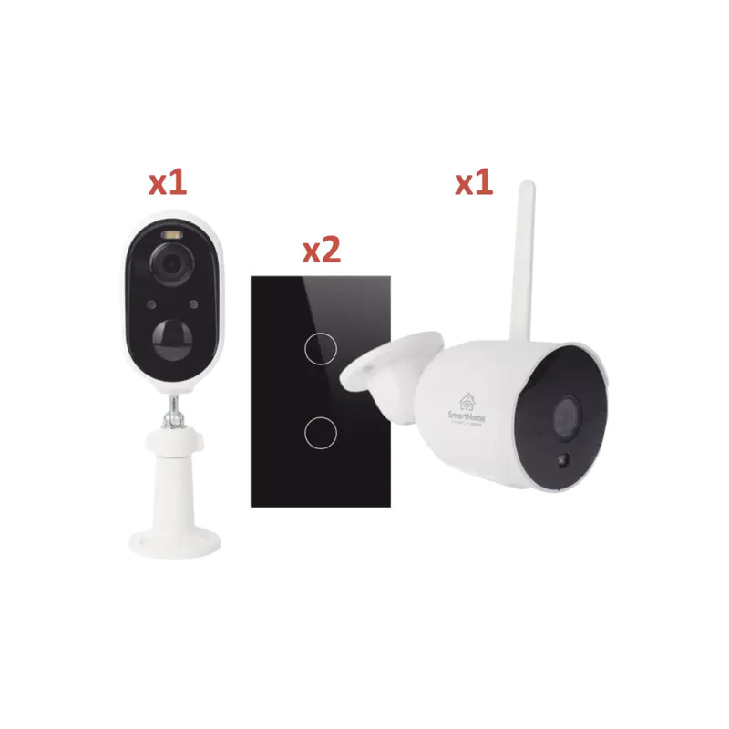 Wifi KIT 2 camaras Wifi y 2 apagadores inteli