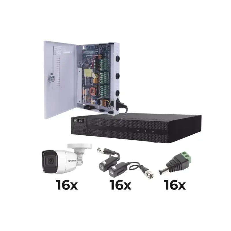 KIT TurboHD 1080pDVR 16 Canales16 Cámaras Bala Pol KIT TurboHD 1080pDVR 16 Canales16 Cámaras Bala Pol
