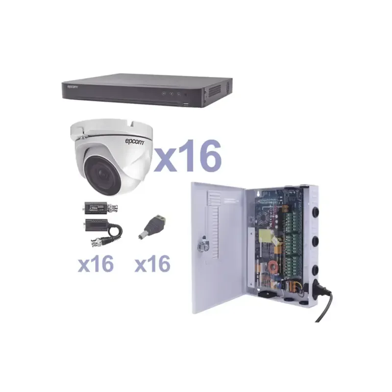 KIT TurboHD 1080pDVR 16 Canales16 Cámaras Eyeball KIT TurboHD 1080pDVR 16 Canales16 Cámaras Eyeball