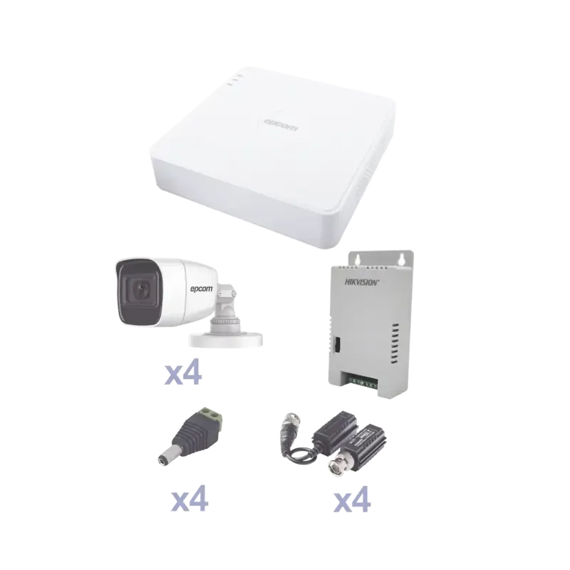 KIT TurboHD con Audio 1080pDVR 4 Canales4 Cámaras KIT TurboHD con Audio 1080pDVR 4 Canales4 Cámaras