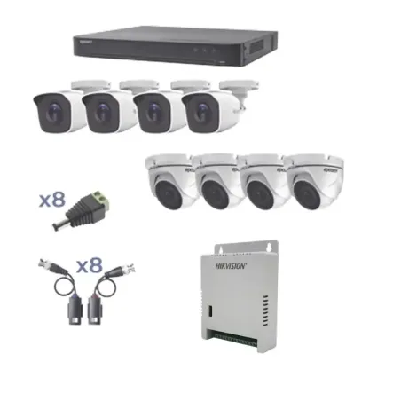 KIT TurboHD 1080pDVR 8 Canales4 Cámaras Bala exter