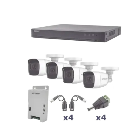 KIT TurboHD 1080pDVR 4 Canales4 Cámaras Bala Polic
