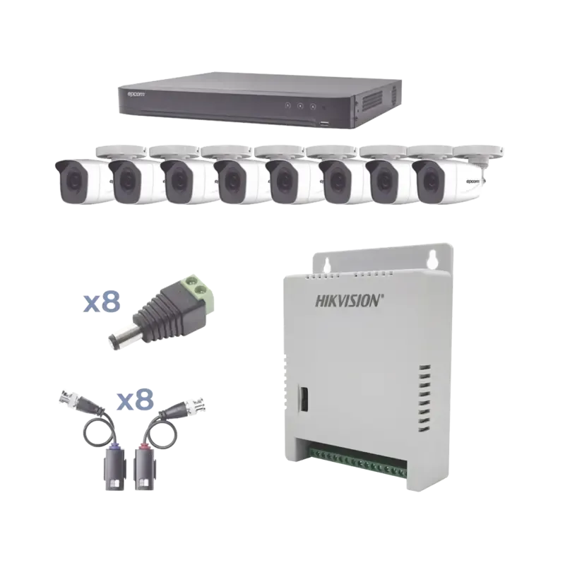 KIT TurboHD 1080pDVR 8 Canales8 Cámaras Bala exter KIT TurboHD 1080pDVR 8 Canales8 Cámaras Bala exter