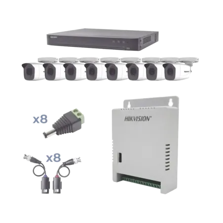 KIT TurboHD 1080pDVR 8 Canales8 Cámaras Bala exter